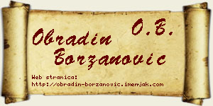 Obradin Borzanović vizit kartica